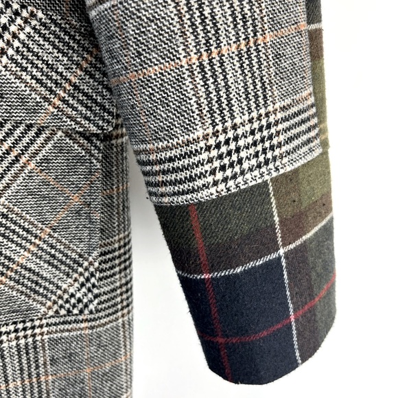 NVLT Grey and Green Mixed Glen Plaid Coat - Picture 6 of 12